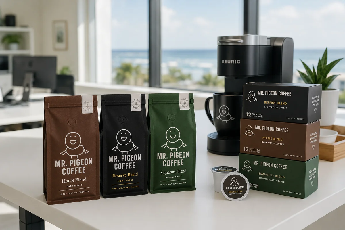 Mr. Pigeon Coffee Office gift bundle